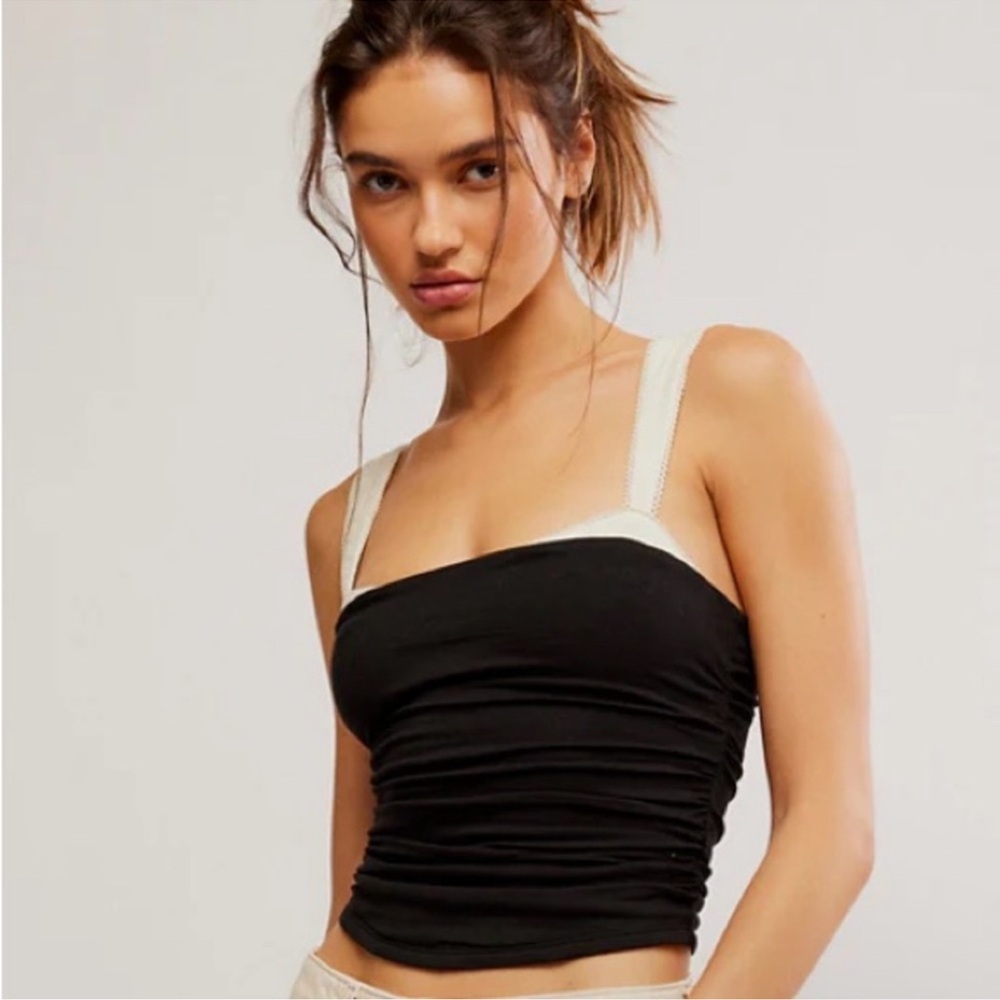 *NWT* Free People Black Combo 2 Tone Tank (black & white) , size medium !!!